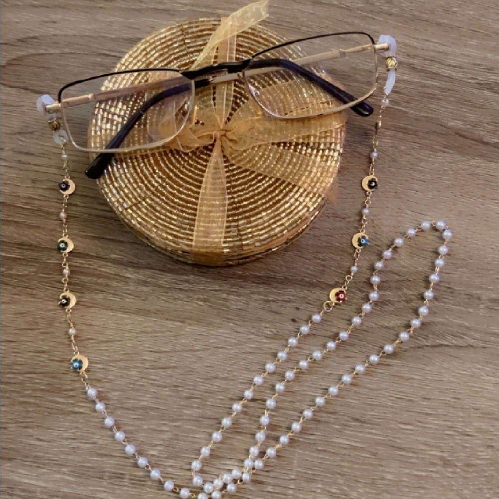 Gold plated eyeglasses chain